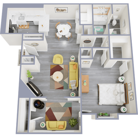 a 3d rendering of the clubhouse floor plan